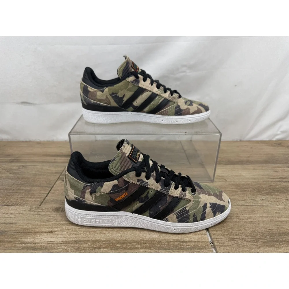 Adidas Busenitz Vulc II Camo Suede Skate Shoes Mens 7 Green Black H04875